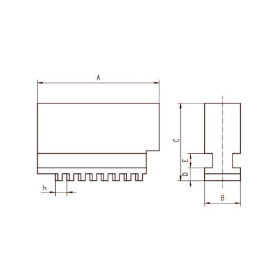 BISON Solid Soft Jaws for 3-jaw Scroll Chuck Ø160 mm type 32**/35**